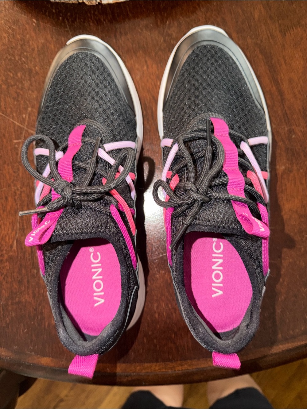 Vionic Women's Black and Hot Pink Athletic Sneakers
